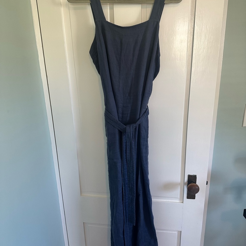 Everlane Blue Linen Jumpsuit